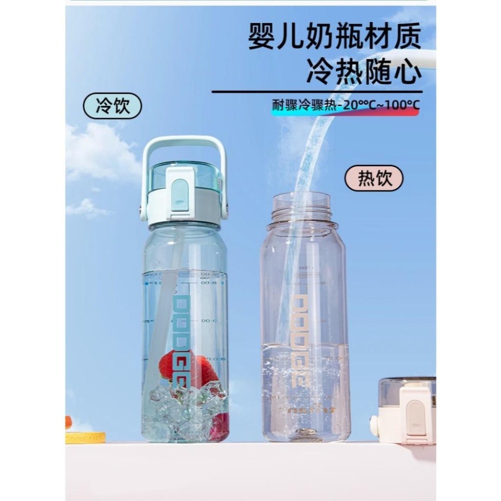 道奇雅致隨手運動杯 780ml TRITAN耐溫手提吸管水壺安全鎖一鍵彈蓋雙飲式吸管防漏水壺 手提旋轉蓋彩色透明運動水壺-細節圖5