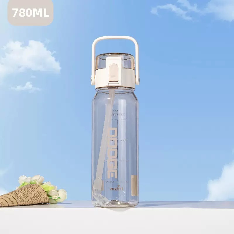道奇雅致隨手運動杯 780ml TRITAN耐溫手提吸管水壺安全鎖一鍵彈蓋雙飲式吸管防漏水壺 手提旋轉蓋彩色透明運動水壺-規格圖9