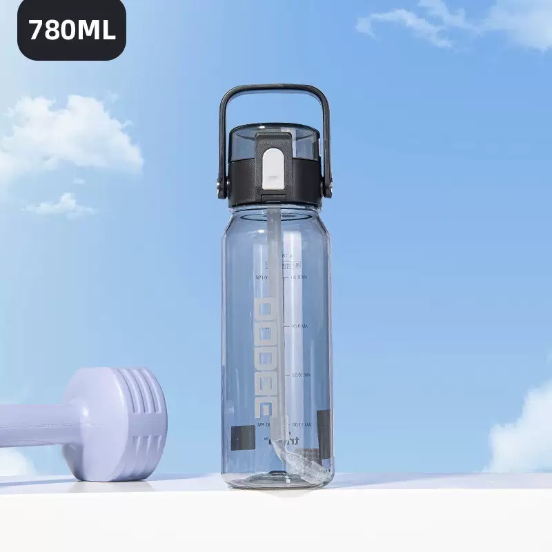 道奇雅致隨手運動杯 780ml TRITAN耐溫手提吸管水壺安全鎖一鍵彈蓋雙飲式吸管防漏水壺 手提旋轉蓋彩色透明運動水壺-規格圖9