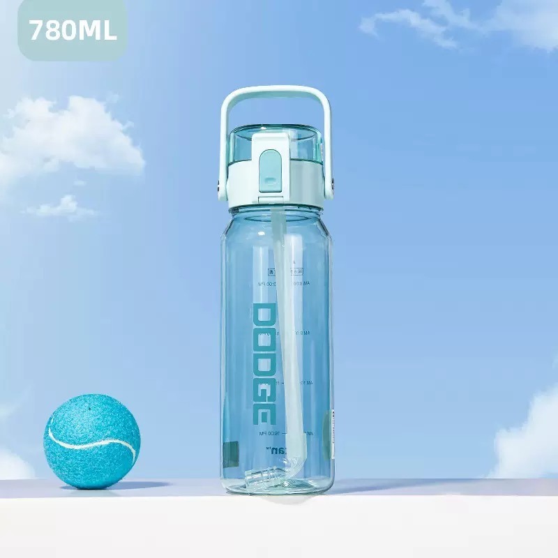 道奇雅致隨手運動杯 780ml TRITAN耐溫手提吸管水壺安全鎖一鍵彈蓋雙飲式吸管防漏水壺 手提旋轉蓋彩色透明運動水壺-規格圖9