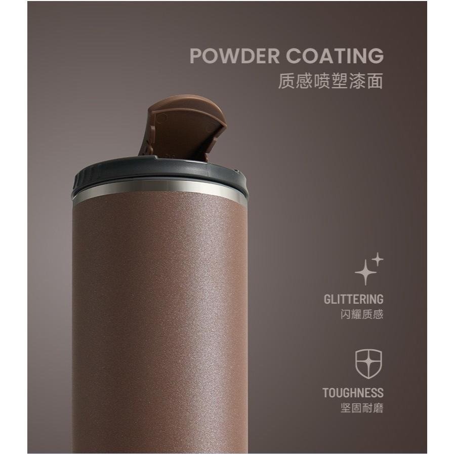 TYESO 泰碩保溫杯 咖啡杯600ml/750ml 304不鏽鋼輕巧隨行杯 環保防漏車載咖啡杯 翻蓋直身不鏽鋼保溫杯-細節圖5