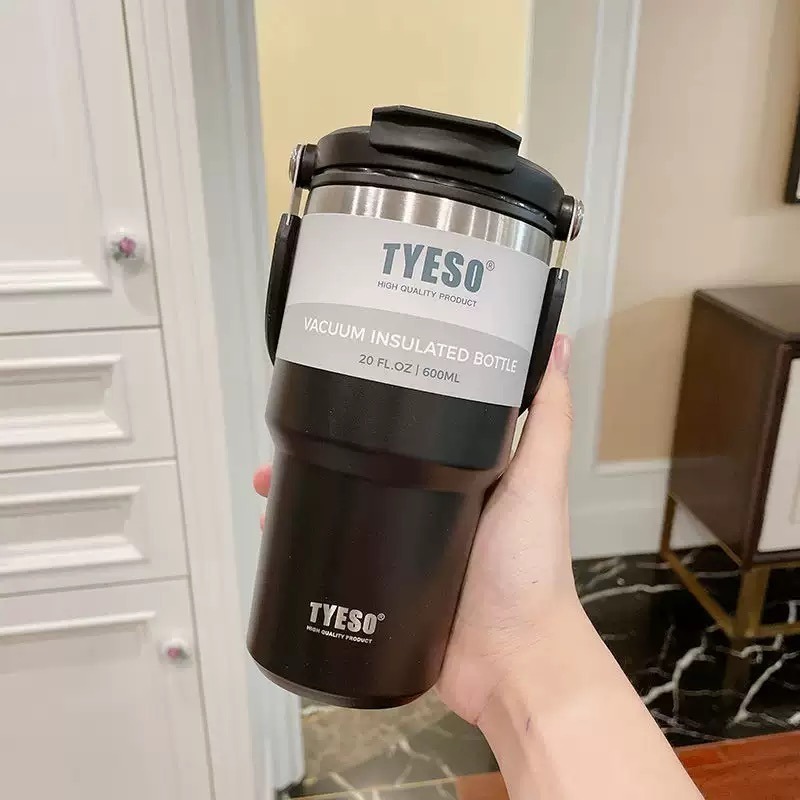 【限時購】TYESO泰碩提手吸管保溫杯 600/750/900/1050/1200ml雙飲式杯蓋冰霸杯 隨行車載咖啡杯-規格圖9