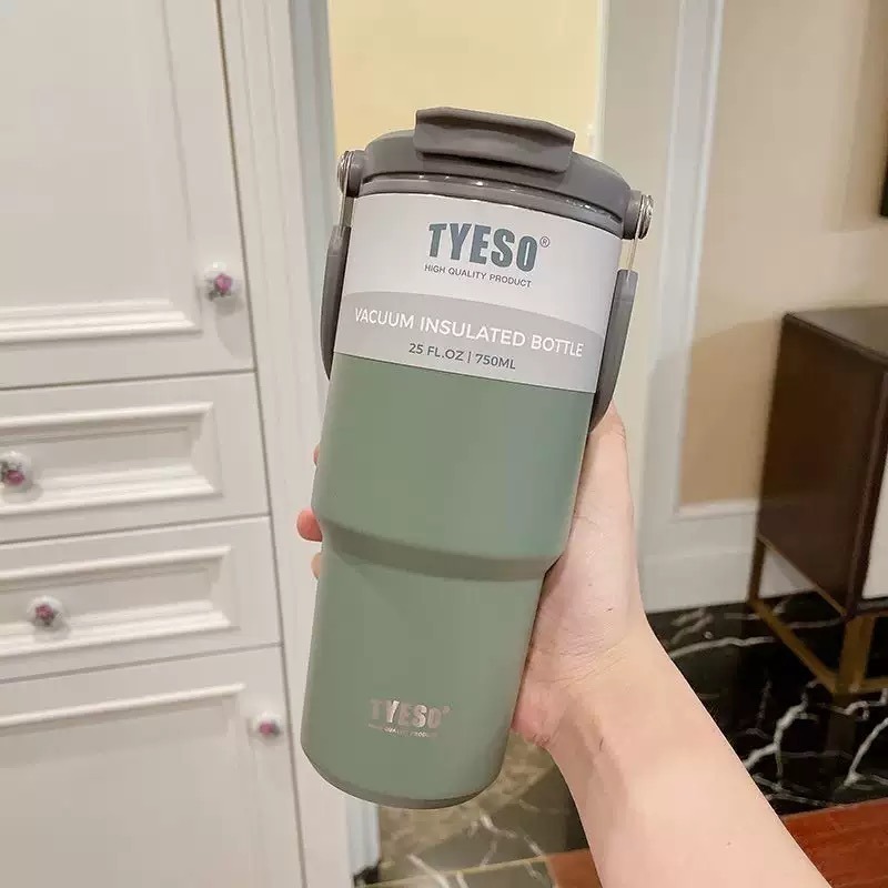 【限時購】TYESO泰碩提手吸管保溫杯 600/750/900/1050/1200ml雙飲式杯蓋冰霸杯 隨行車載咖啡杯-規格圖9