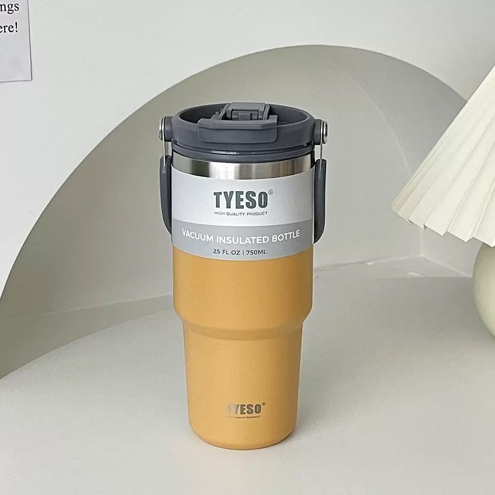 TYESO 泰碩提手吸管保溫杯 雙飲式杯蓋冰霸杯 防漏帶手提保溫杯 保溫保冷咖啡杯 大容量吸管直飲保溫杯-規格圖8