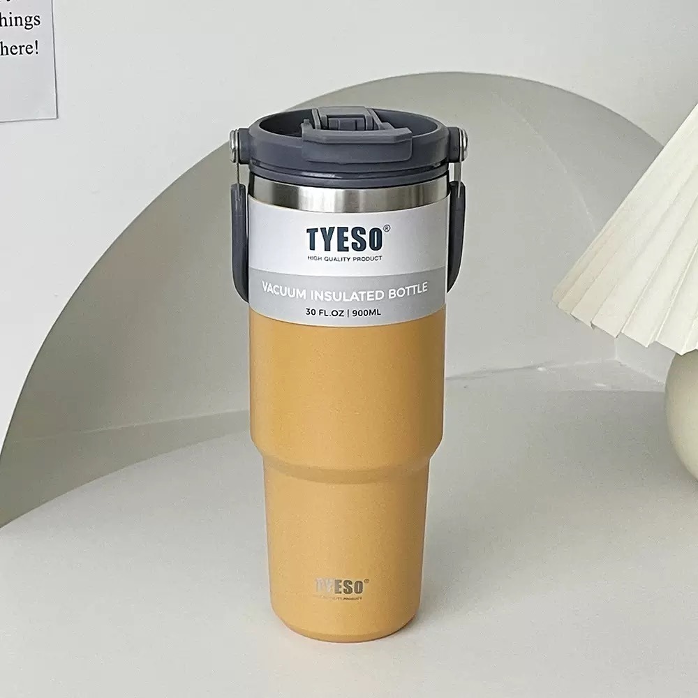 【限時購】TYESO泰碩提手吸管保溫杯 600/750/900/1050/1200ml雙飲式杯蓋冰霸杯 隨行車載咖啡杯-規格圖9