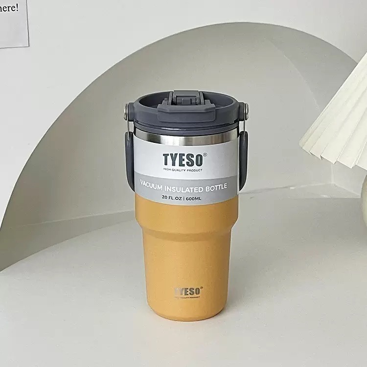 TYESO 泰碩提手吸管保溫杯 雙飲式杯蓋冰霸杯 防漏帶手提保溫杯 保溫保冷咖啡杯 大容量吸管直飲保溫杯-規格圖8