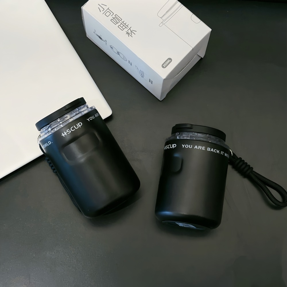 HS 小可保溫咖啡杯260ml/350ml 304不鏽鋼保溫杯 新款吸管簡約咖啡杯 旋轉杯蓋防漏保溫 便攜式車載保溫杯-細節圖3