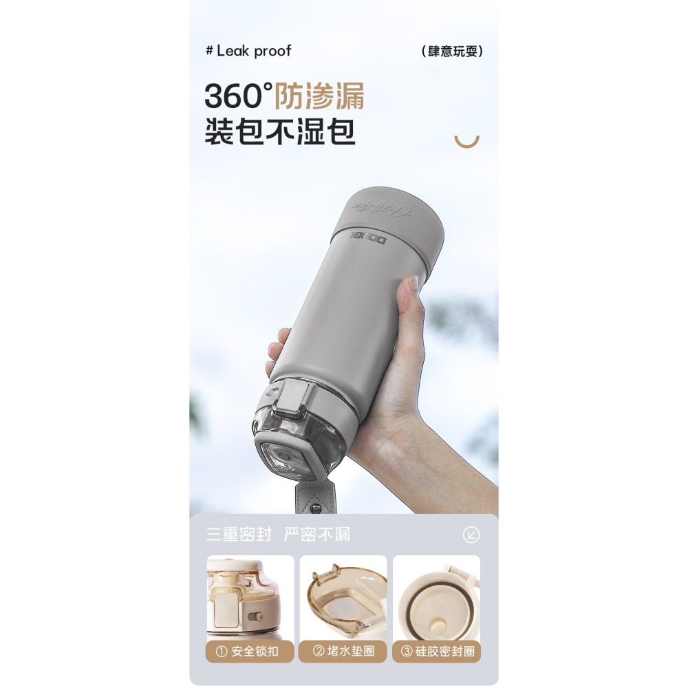 DODGE 道奇尚品隨行杯600ml 316不鏽鋼運動保溫杯一鍵彈蓋便攜手提戶外休閑運動保溫杯 學生保溫杯 健身車載杯-細節圖9
