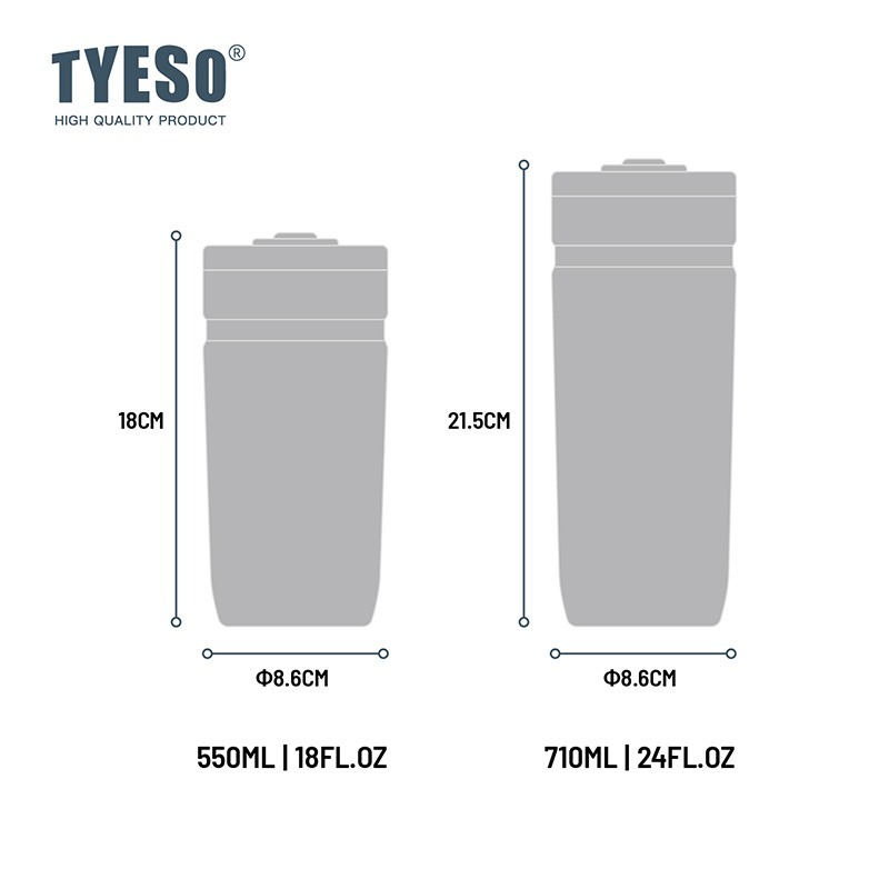 新款 TYESO 泰碩不鏽鋼保溫杯550ml/710ml 304不鏽鋼大容量保溫杯防漏旋轉杯蓋辦公便攜咖啡杯車載杯露營杯-細節圖8