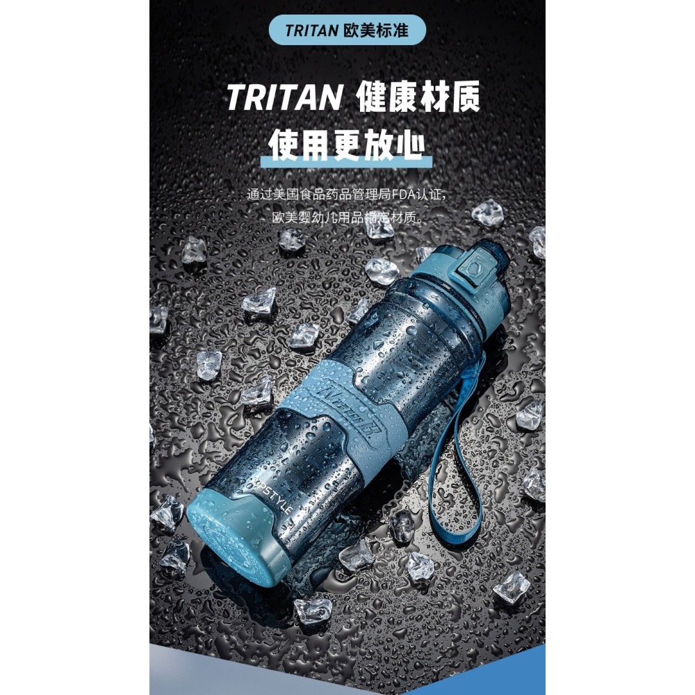 UPSTYLE運動水壺透明系列 tritan進口材質 時尚運動水壺 大容量水壺隨身瓶 直飲式水壺交換禮物便攜水壺健身水壺-細節圖2