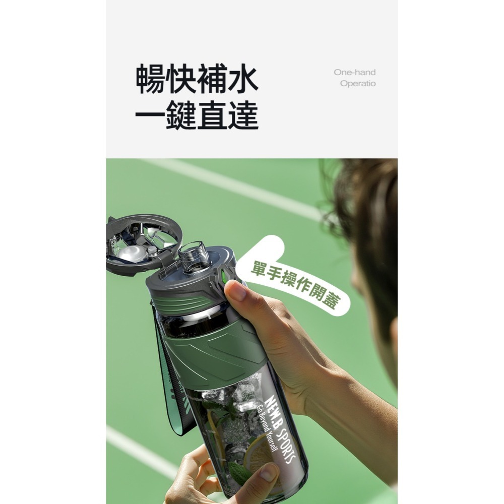NEW.B星曜運動水壺 TRITAN材質直飲吸管隨行杯 一鍵彈蓋安全鎖防漏健身水杯 矽膠套防滑防燙運動水壺 提繩便攜水壺-細節圖3