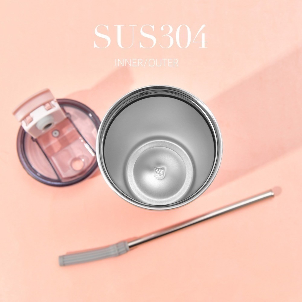 【限時購】TYESO花卉系列簡約隨手咖啡杯 304不鏽鋼710ml運動保溫杯 雙飲冰霸杯 不鏽鋼環保隨行咖啡杯 車載杯-細節圖5