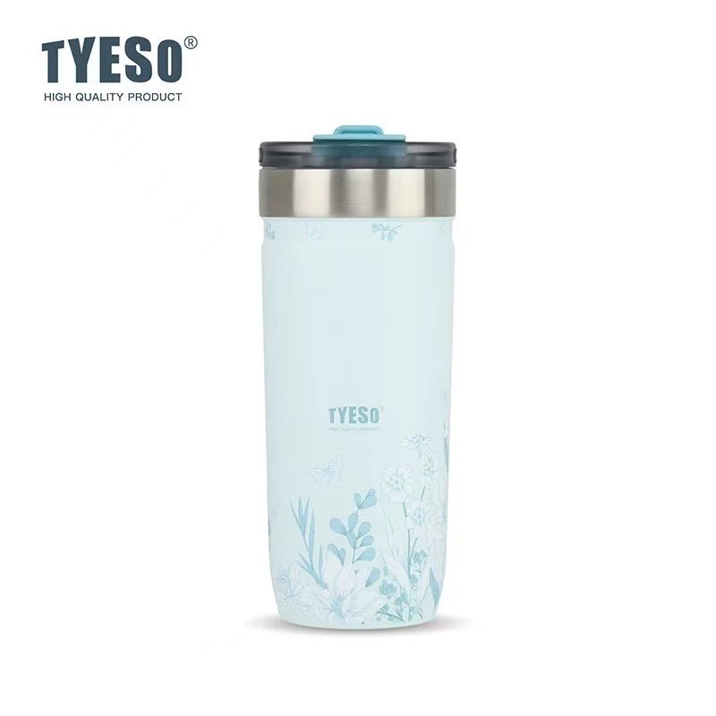 【限時購】TYESO花卉系列簡約隨手咖啡杯 304不鏽鋼710ml運動保溫杯 雙飲冰霸杯 不鏽鋼環保隨行咖啡杯 車載杯-規格圖10