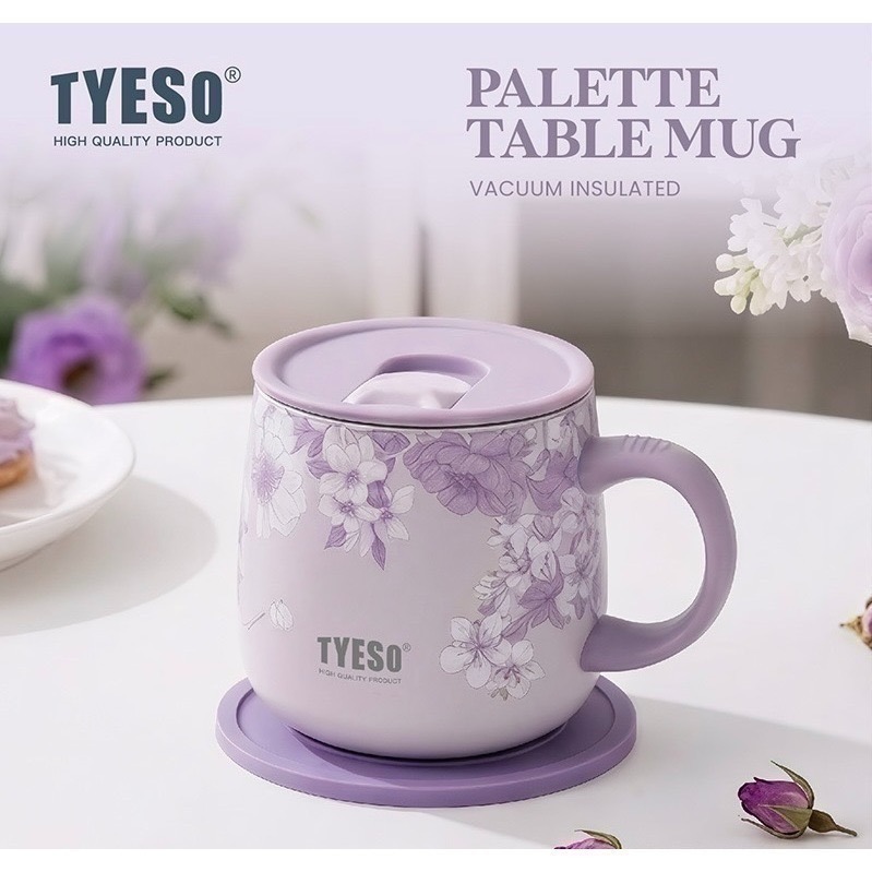 【限時購】TYESO花卉系列保溫杯 提手雙飲冰霸杯 彈蓋吸管保溫杯 手把奶茶杯 環保隨行保溫運動水壺 保溫保冷車載咖啡杯-細節圖10