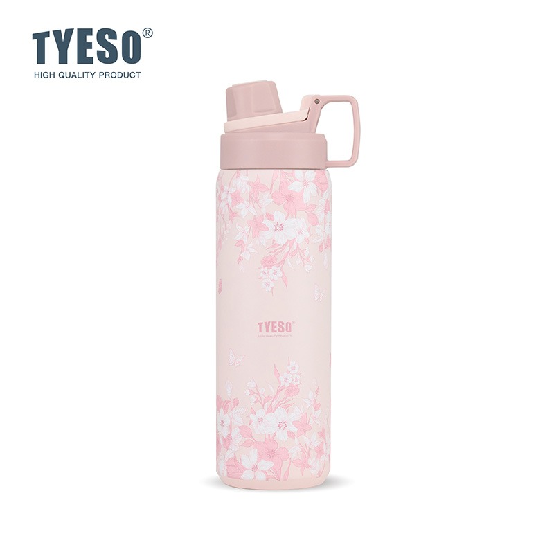 新款速發 TYESO花卉系列保溫杯 提手雙飲冰霸杯 彈蓋吸管保溫杯 手把奶茶杯 環保隨行保溫運動水壺 保溫保冷車載咖啡杯-規格圖10