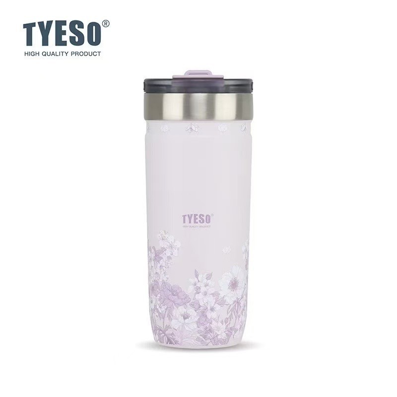 【限時購】TYESO花卉系列保溫杯 提手雙飲冰霸杯 彈蓋吸管保溫杯 手把奶茶杯 環保隨行保溫運動水壺 保溫保冷車載咖啡杯-規格圖10