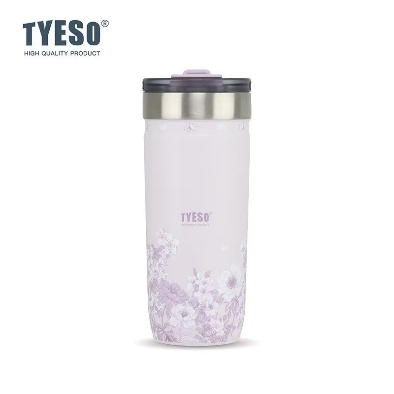【限時購】TYESO花卉系列保溫杯 提手雙飲冰霸杯 彈蓋吸管保溫杯 手把奶茶杯 環保隨行保溫運動水壺 保溫保冷車載咖啡杯-規格圖10