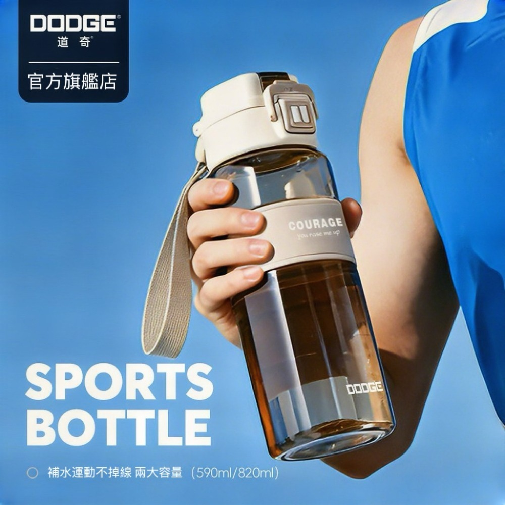 【限時購】道奇正棱tritan運動雙飲水壺 590ml/820ml手提運動水壺 健身隨身水杯 戶外運動隨身壺 環保水壺-細節圖2