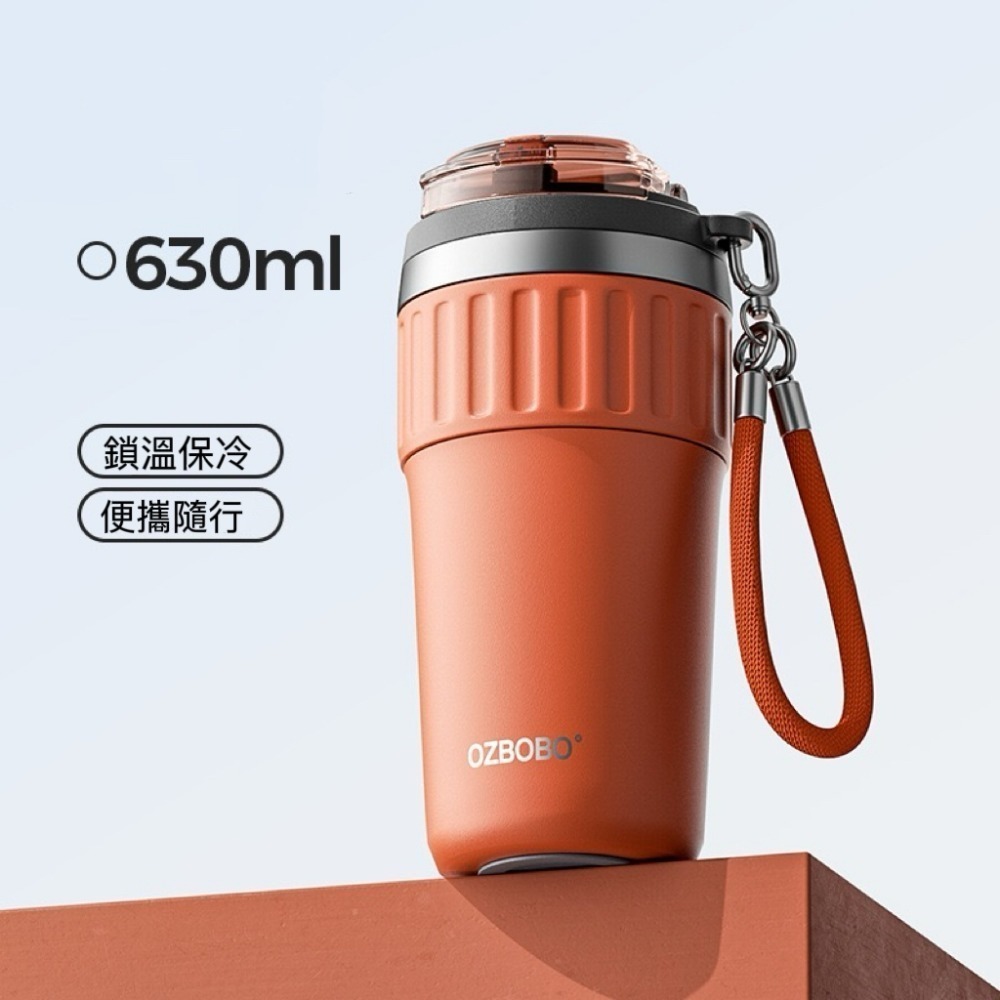 【限時購】保溫咖啡杯630ml不鏽鋼/陶瓷涂層內膽咖啡杯 外出便攜情侶保溫杯車載雙飲杯 附編織提繩 防滑硅膠杯底保溫杯-規格圖11