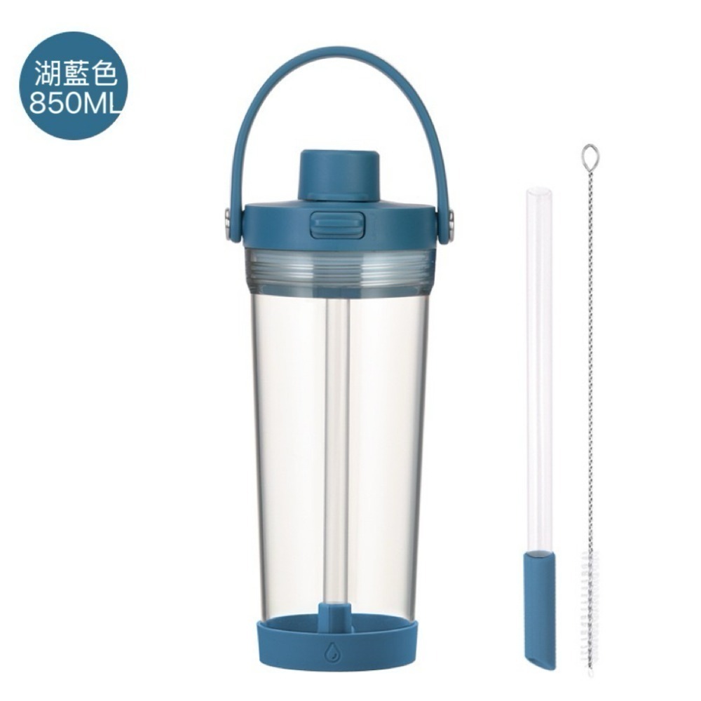 【限時購】麥果新款tritan吸管杯 850ml大孔徑可吸珍珠奶茶杯 一杯雙飲手提彈跳開蓋吸管手搖茶杯 車載環保隨行杯-規格圖8