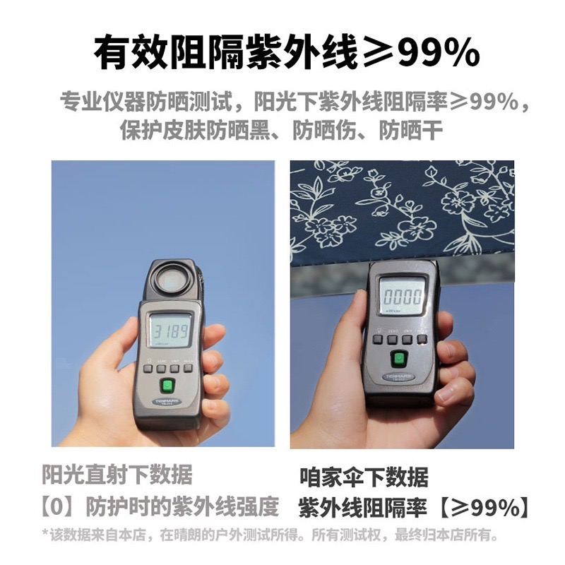 113G金膠碎花超輕鉛筆傘 防紫外線 防曬太陽傘 小巧便攜晴雨傘 高顏值羽毛傘 小巧便攜遮陽傘創意太陽傘-細節圖4
