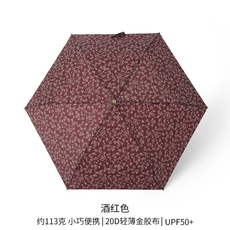 113G金膠碎花超輕鉛筆傘 防紫外線 防曬太陽傘 小巧便攜晴雨傘 高顏值羽毛傘 小巧便攜遮陽傘創意太陽傘-規格圖6