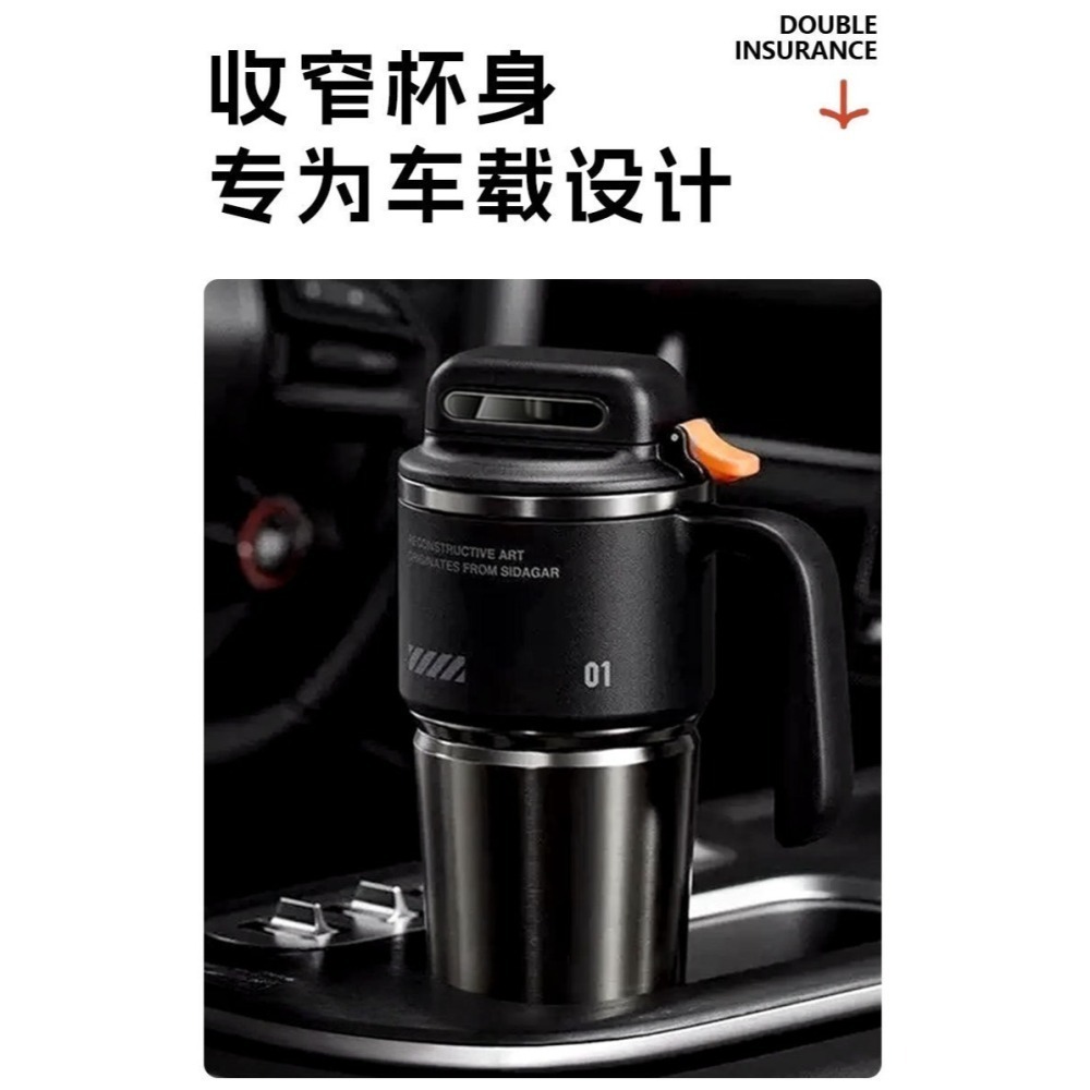【限時購】一鍵速開保溫杯1000ml大容量手柄車載冰霸杯 304不鏽鋼/陶瓷涂層內膽 手把保溫杯 保溫大象杯 環保咖啡杯-細節圖9