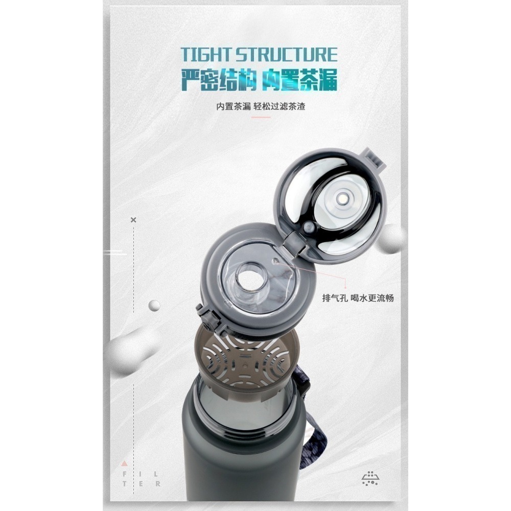 【限時購】KANGZYUAN康知緣 幻影系列TRITAN運動水壺純色/漸變色 耐溫磨砂質感運動水壺 附提繩安全鎖水壺-細節圖9