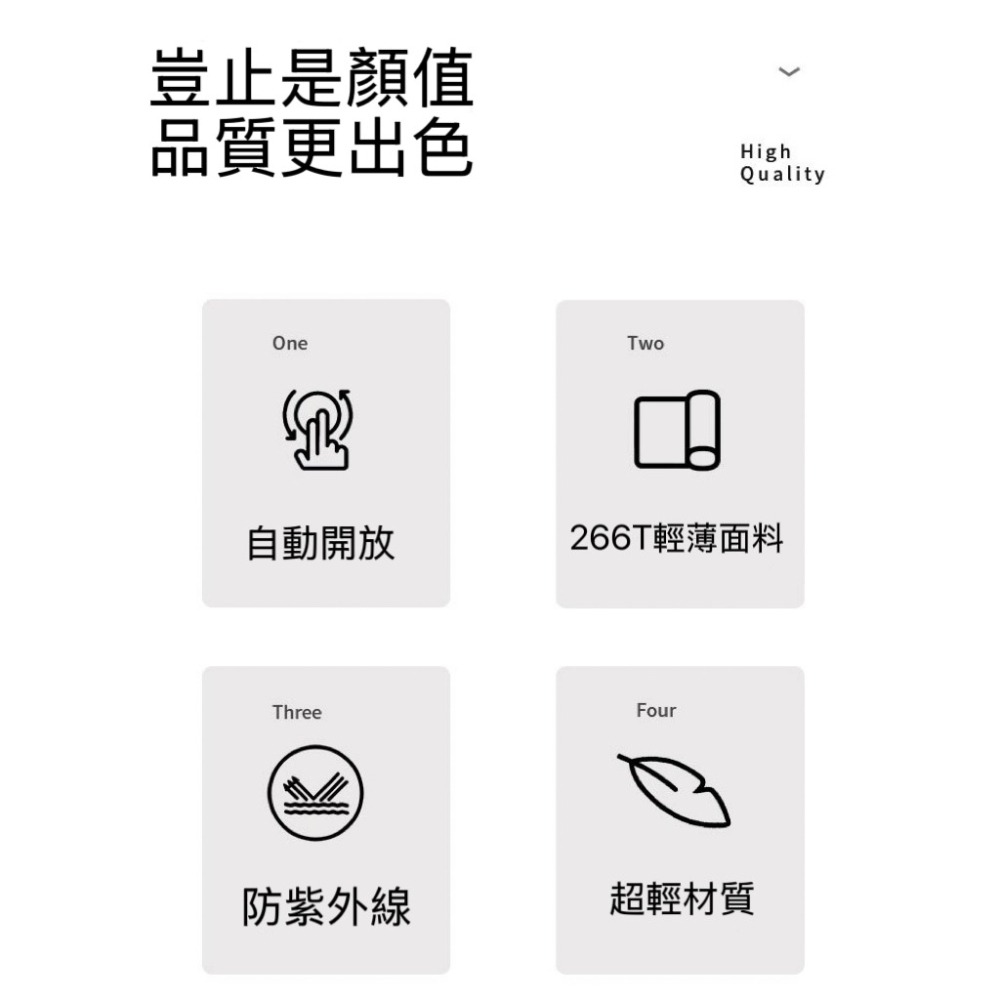 PARACHASE彩膠230克超輕自動傘 UPF50+防紫外線太陽傘 便攜晴雨兩用傘 超輕材質 全自動開關-細節圖2