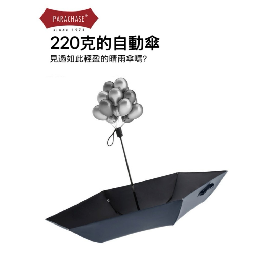 PARACHASE彩膠230克超輕自動傘 UPF50+防紫外線太陽傘 便攜晴雨兩用傘 超輕材質 全自動開關-細節圖5