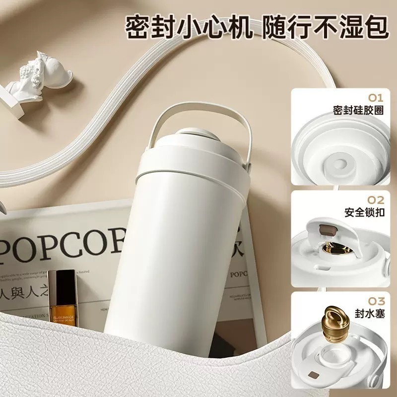 【限時購】三飲式陶瓷內膽保溫杯 500ml/750ml不鏽鋼咖啡杯 手提陶瓷塗層環保隨行杯 附吸管保溫咖啡杯 車載杯-細節圖8