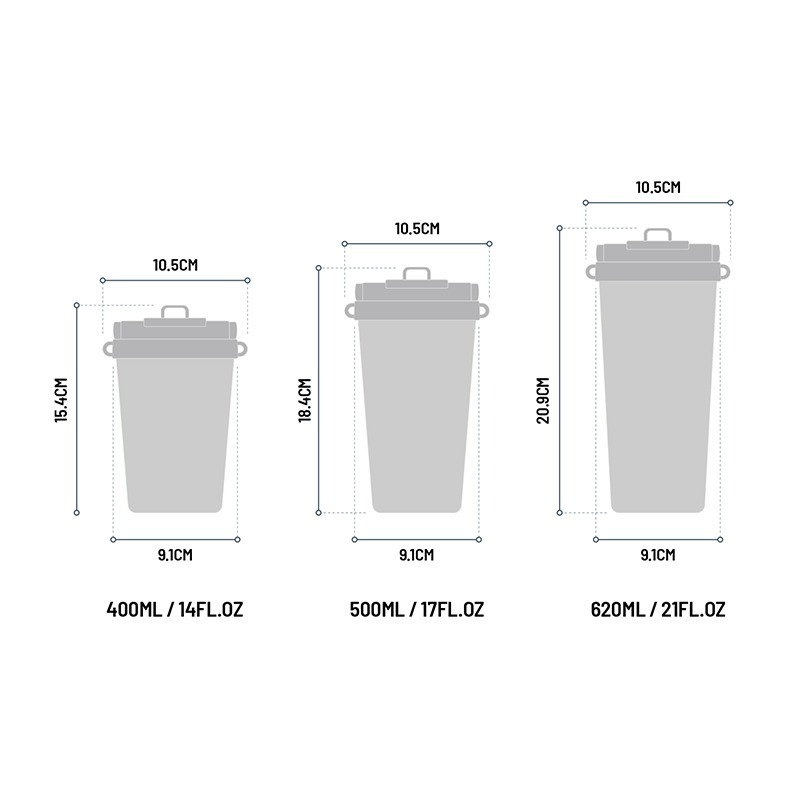 泰碩諾迪咖啡杯400ml/500ml/620ml 陶瓷涂層內膽隨行杯 雙飲式可折叠提手不鏽鋼杯 伸縮彈跳吸管保溫杯-細節圖8