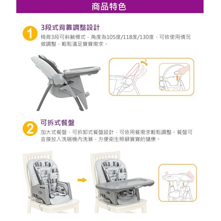 奇哥Joie Multiply 6in1成長型多用途餐椅 增高座椅幼童增高椅餐桌椅嬰兒斜躺椅高腳椅JBE81800P-細節圖5