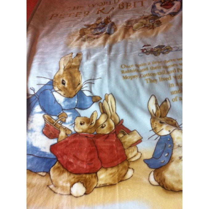 盒裝日本製盒裝彼得兔毛毯Peter Rabbit日本進口嬰兒毛毯 比得兔粉紅色藍色 米黃色彌月禮滿月禮-細節圖2