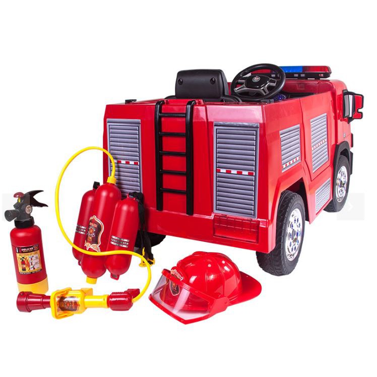 2.4G遙控/自駕消防車 SX1818 單人雙驅消防電動車兒童電動消防車大型遙控車遙控消防車消防童車 附水槍帽子滅火器-細節圖3