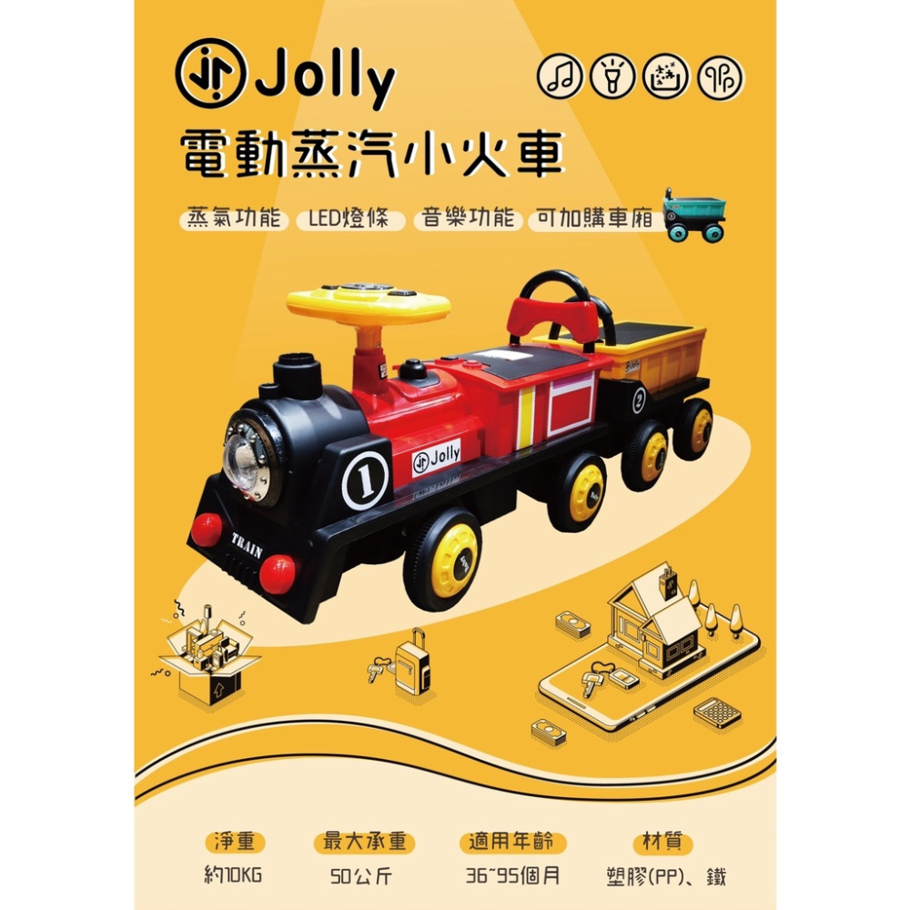 英國Jolly可乘座電動遙控蒸汽小火車電動車team Train兒童乘坐電動蒸汽小火車電動火車電動玩具火車蒸汽火車-細節圖3