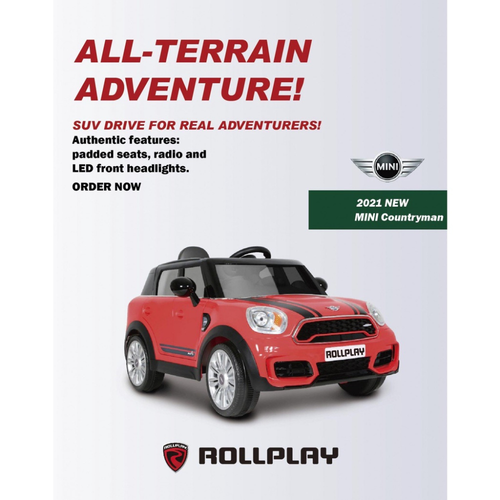 免運~原廠授權~BMW MINI Countryman 遙控電動車兒童乘坐電動車運動休旅車W493如雷ROLLPLAY-細節圖4