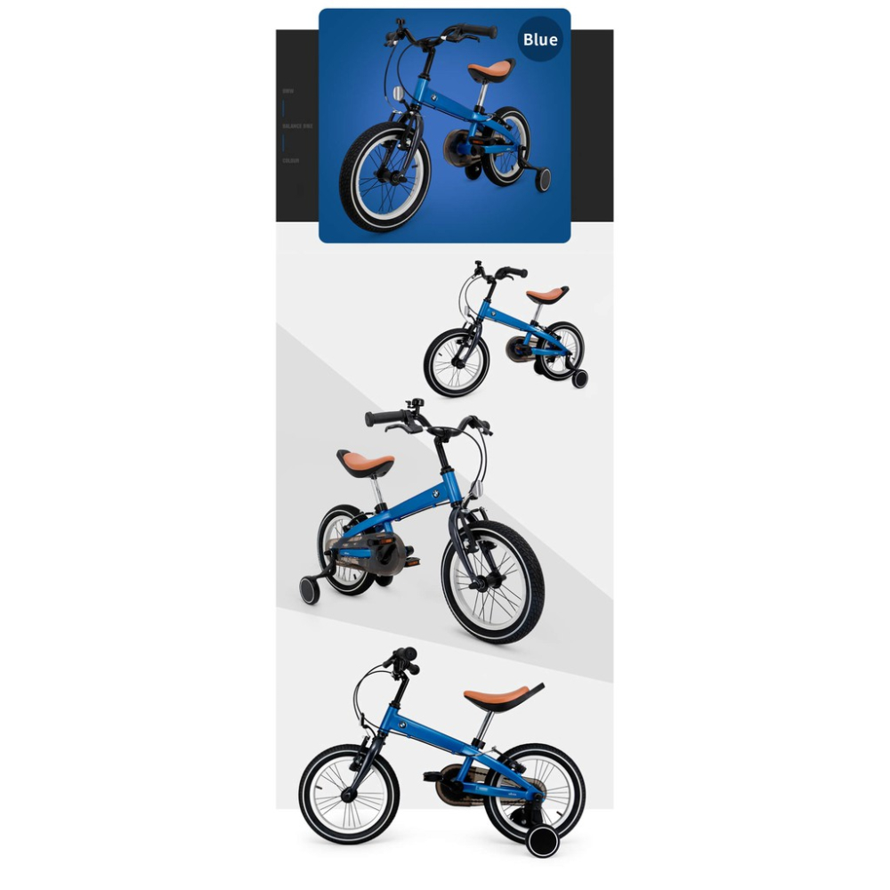 德國BMW原廠正版授權兒童自行車前後輪避震防滑充氣胎14吋單車14＂兒童腳踏車 附反光鏡、車鈴及輔助輪 紅色藍色雙色可選-細節圖7