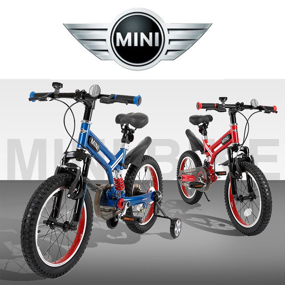 英國 MINI COOPER原廠正版授權開拓者自行車16吋16＂前後擋泥板越野腳踏車兒童三輪車越野型兒童自行車 紅色藍色