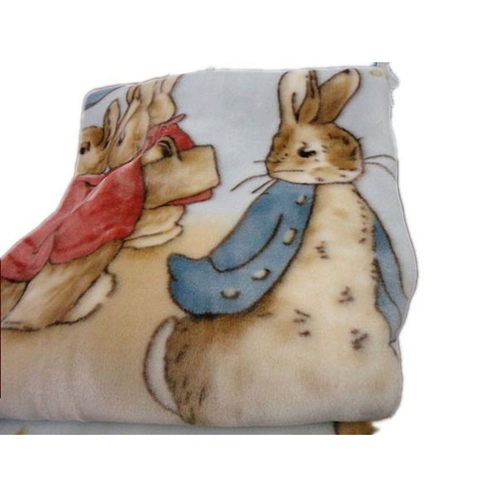 日本製彼得兔毛毯Peter Rabbit 日本原裝進口毛毯 單人140*200cm比得兔毛毯粉紅色粉藍色米黃色