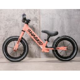 比賽級SWAGKID S4鋁合金車架星鑽烤漆12＂12吋兒童滑步車滑行踏板兒童划步車橡膠充氣胎push bike紫粉灰金-細節圖5