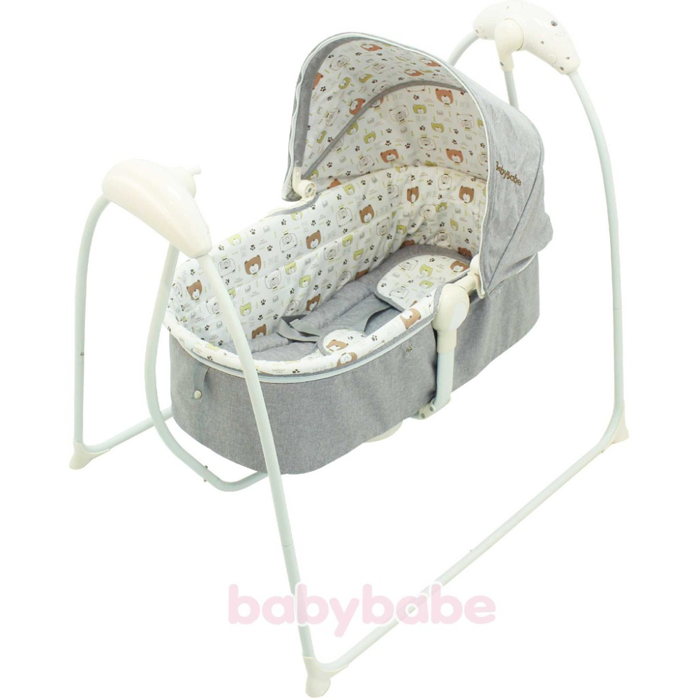 送蚊帳!BabyBabe B018 嬰幼兒MP3音樂電動搖床鞦韆搖椅搖籃床鞦韆搖床嬰兒搖床 可接usb 可遙控/可聲控-細節圖2