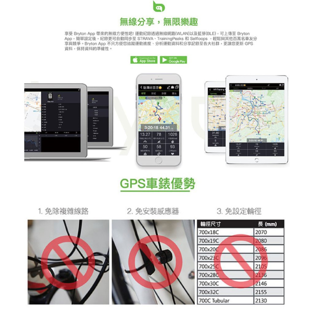 BRYTON Rider 15E GPS自行車訓練記錄器 Rider 15C GPS自行車紀錄儀含雙模智慧踏頻感測器-細節圖5