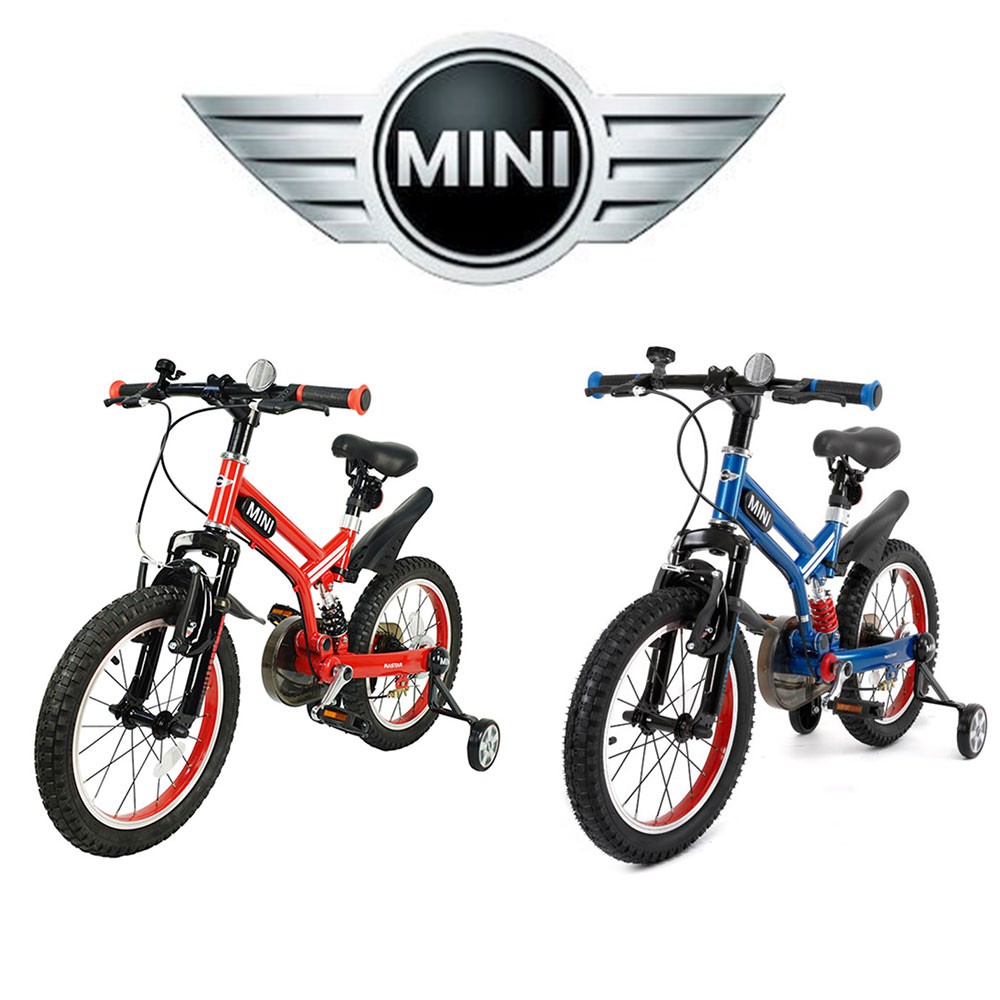英國 MINI COOPER原廠正版授權開拓者自行車16吋16＂前後擋泥板越野型兒童自行車越野腳踏車兒童三輪車 紅色藍色