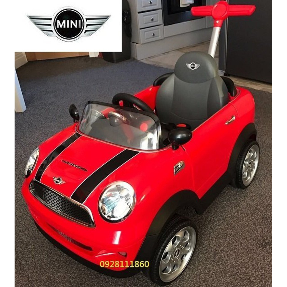 BMW原廠授權Mini Coopers握把四輪後控助步車紅色手推車後推桿Mini Cooper腳行車學步車嚕嚕車玩具車-細節圖2