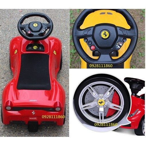 法拉利Ferrari 458原廠授權助步車學步車滑步車push bike玩具車嚕嚕車妞妞車滑板車黃色紅色-細節圖3