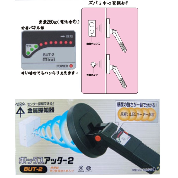 請詢問庫存手持式金屬探測器 日本 MIRAI BUT-2 未來牌 金屬探知器 金屬感知器居家維修工程 水電室內配管可用