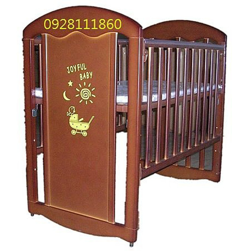 台灣製造附嬰兒床墊白色咖啡色可搖擺小床 嬰兒床實木床欄杆可調床板高度三段式調整-細節圖2