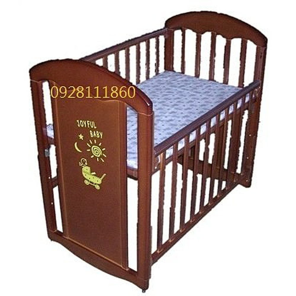 台灣製造附嬰兒床墊白色咖啡色可搖擺小床 嬰兒床實木床欄杆可調床板高度三段式調整-細節圖3