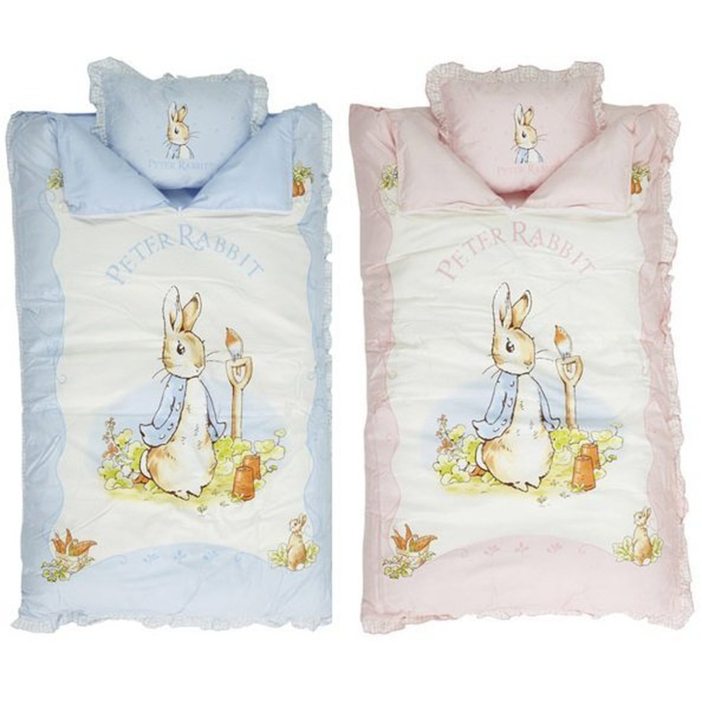 奇哥 粉彩比得兔嬰兒兩用睡袋+小枕 粉紅色粉藍色彼得兔Peter Rabbit 嬰兒被-細節圖2